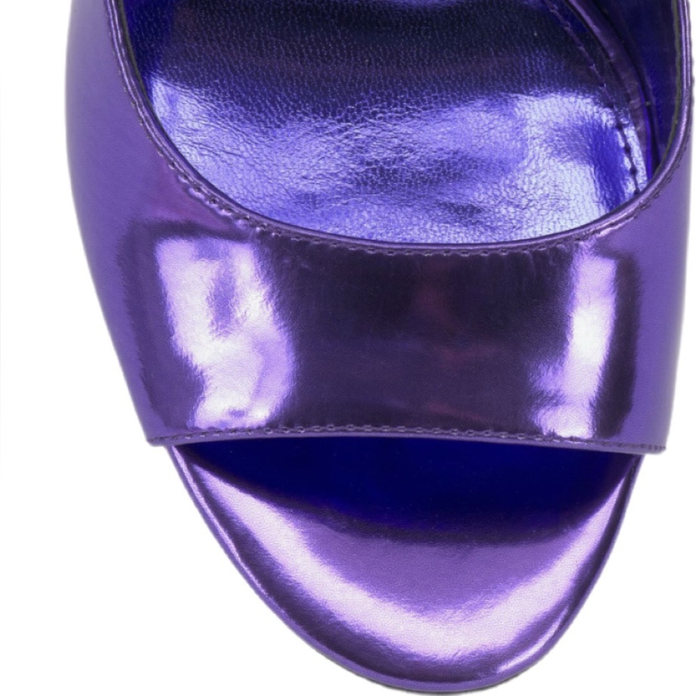 Vince Camuto Anika Buckle Strap Open Toe Pump Party Purple Size 7.5 - Picture 8 of 8